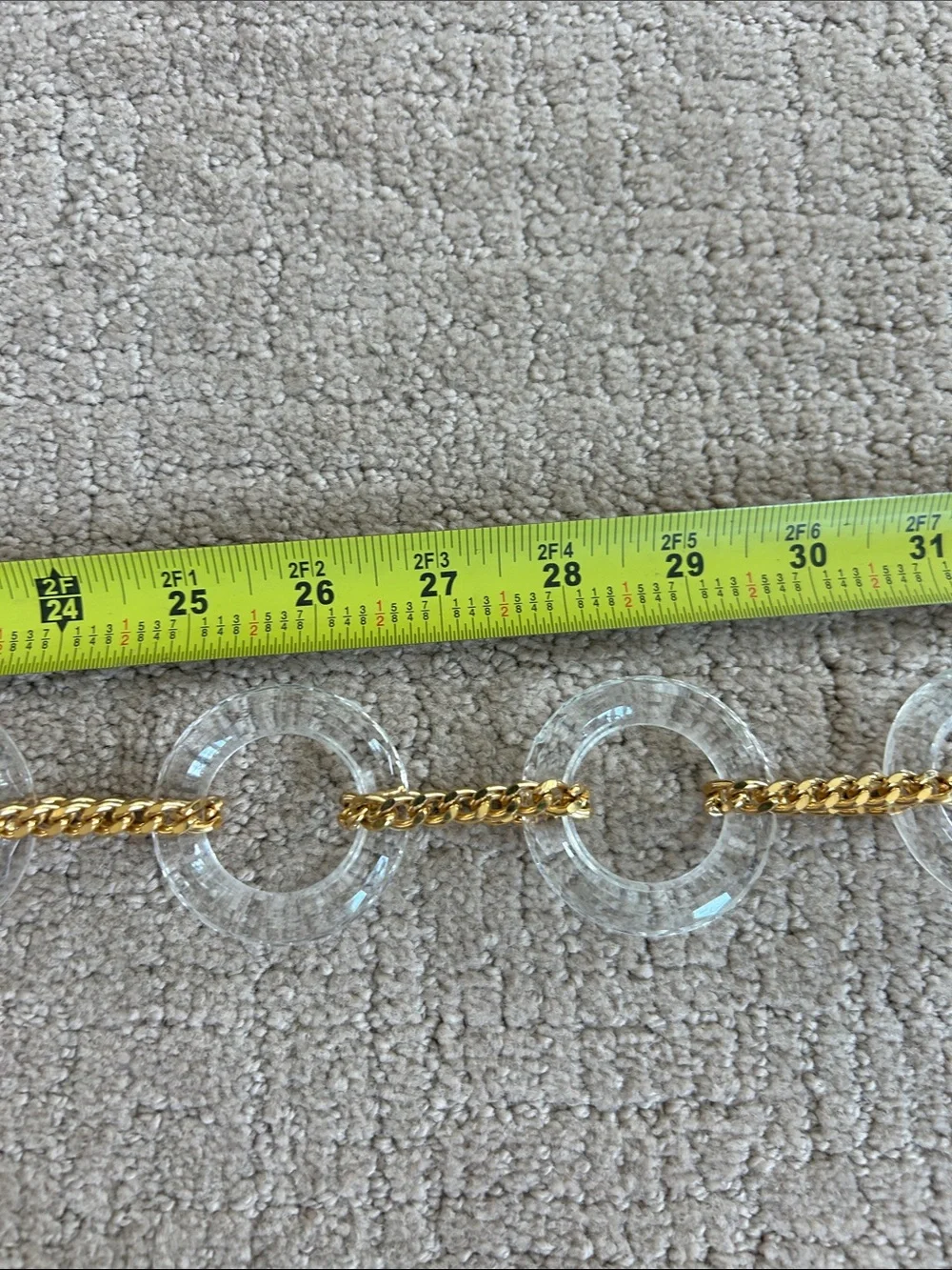 Suzi Roher Clear Acrylic Link Belt with Gold Chain